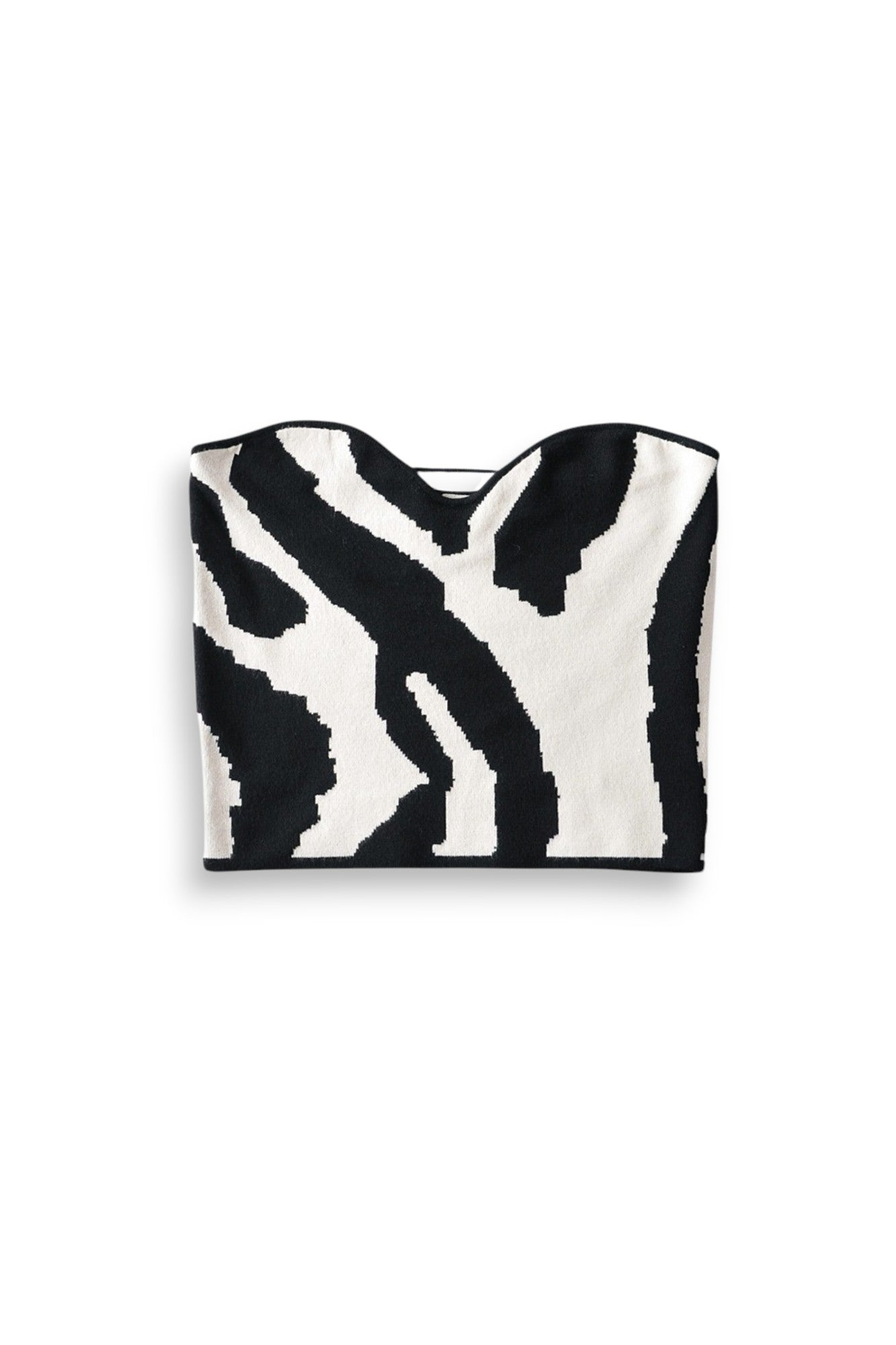 Knit Zebra Print Tube Top