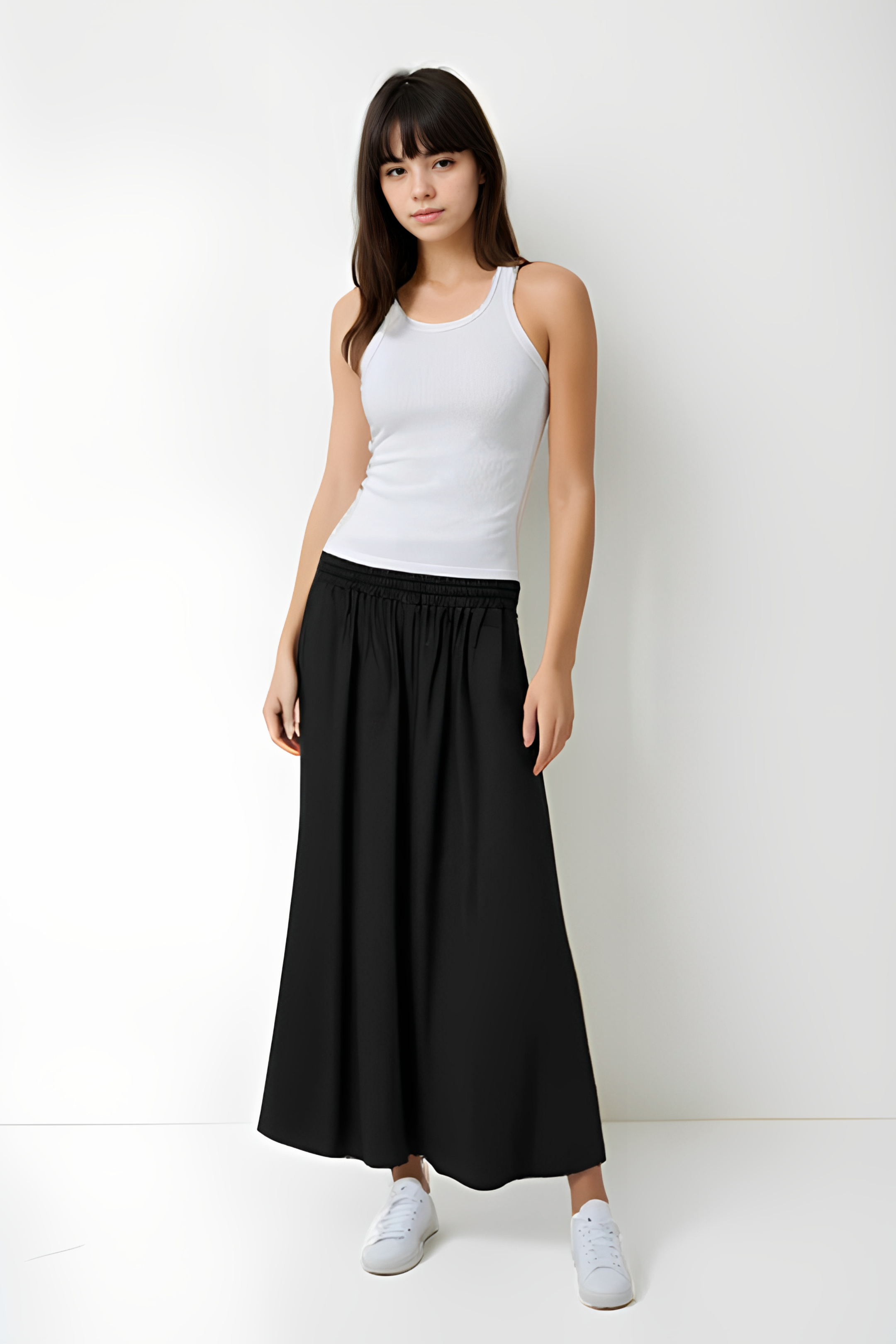 Mid-Waist Wide Leg Pants