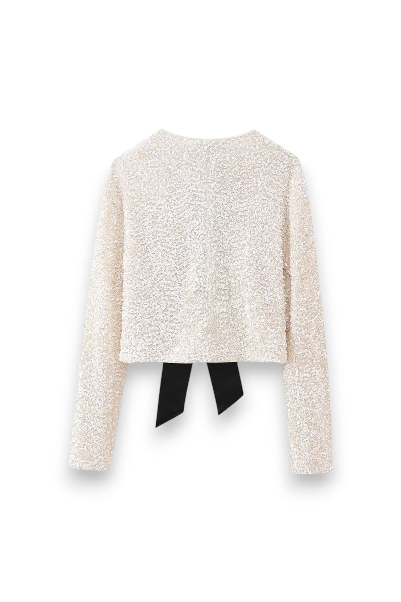 Sequin Bow-Tie Cropped Top