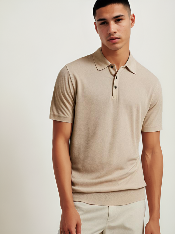 Fit Hole-Knit Polo Shirt