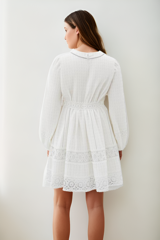 Lace Patchwork V-Neck Dress