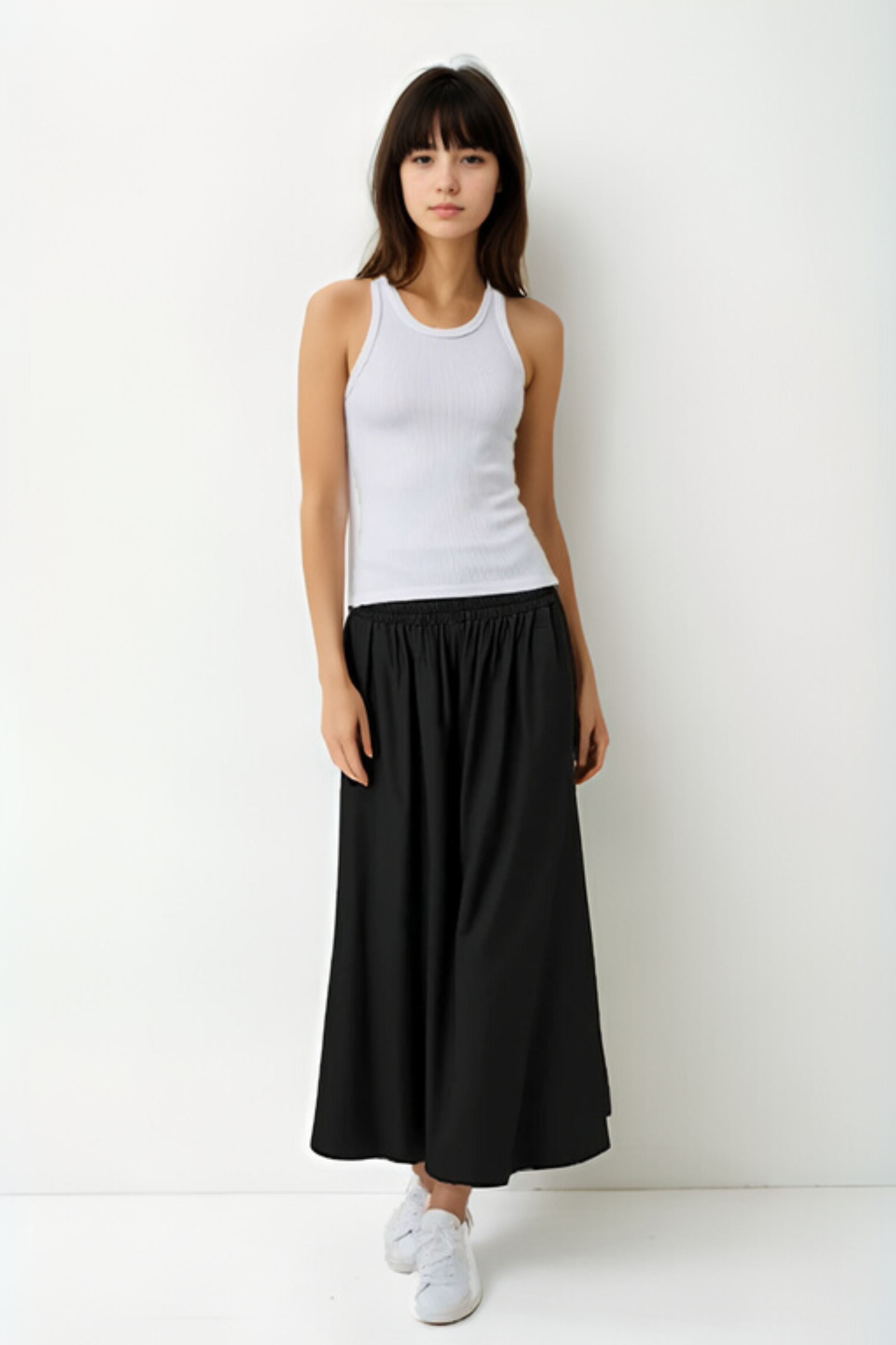 Mid-Waist Wide Leg Pants