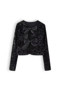 Sequin Bow-Tie Cropped Top