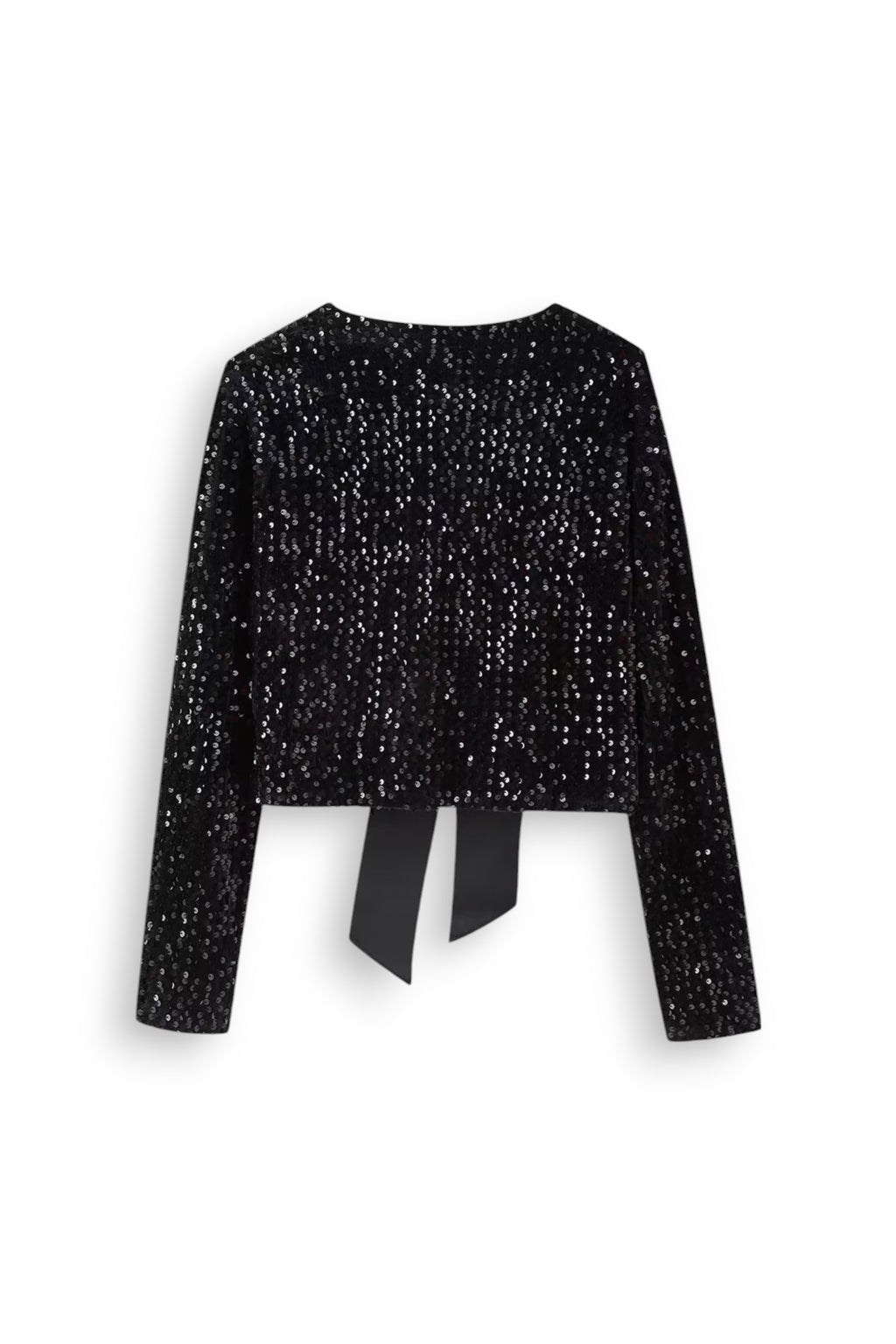 Sequin Bow-Tie Cropped Top