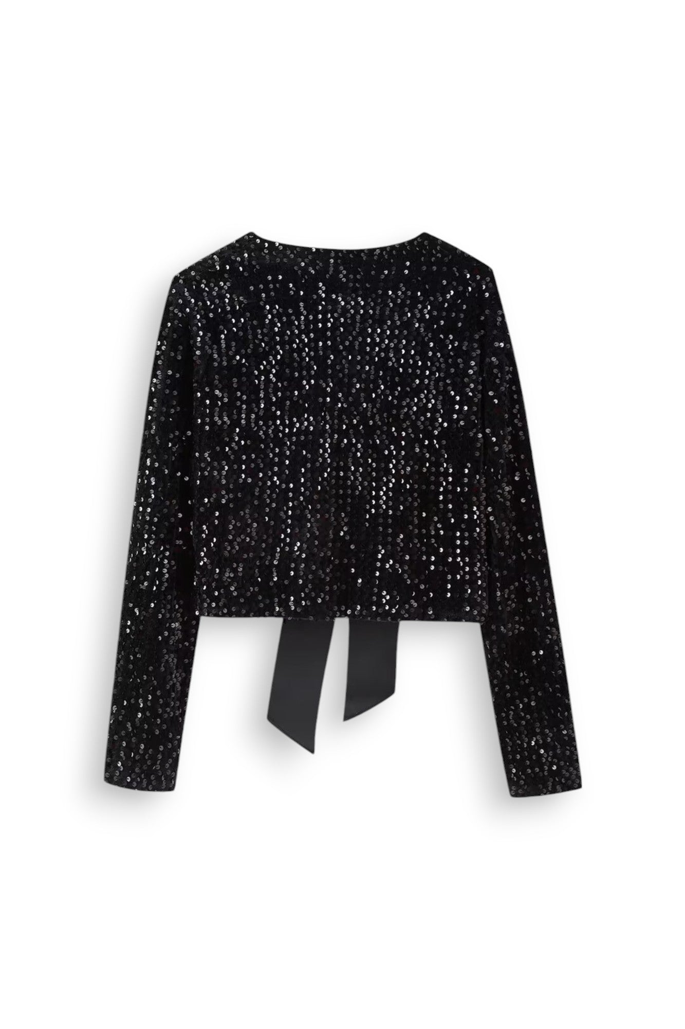 Sequin Bow-Tie Cropped Top