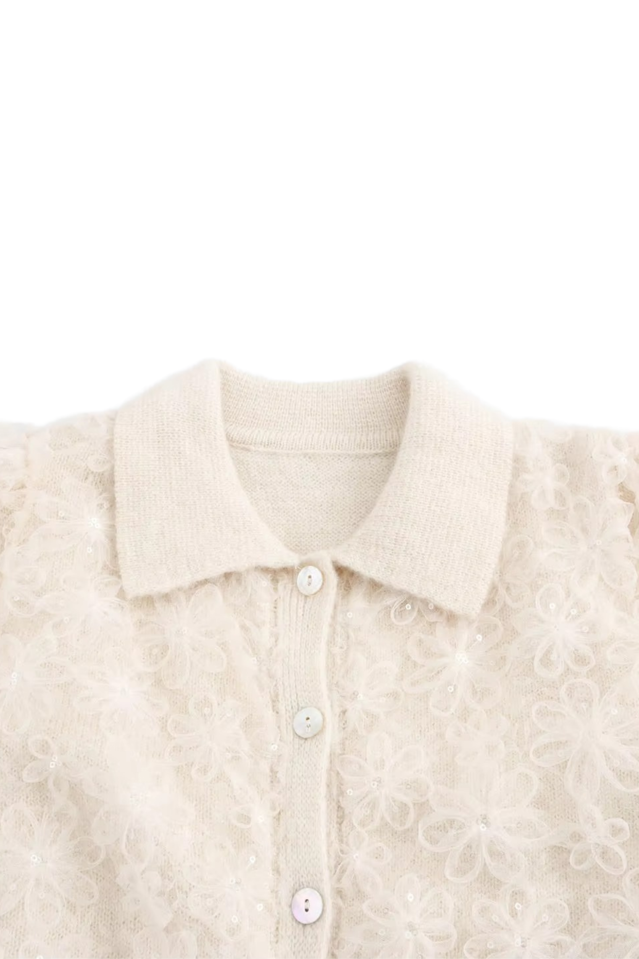 Floral Lace Top With Collar