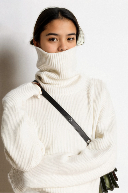 Rib-Knit Turtleneck Sweater