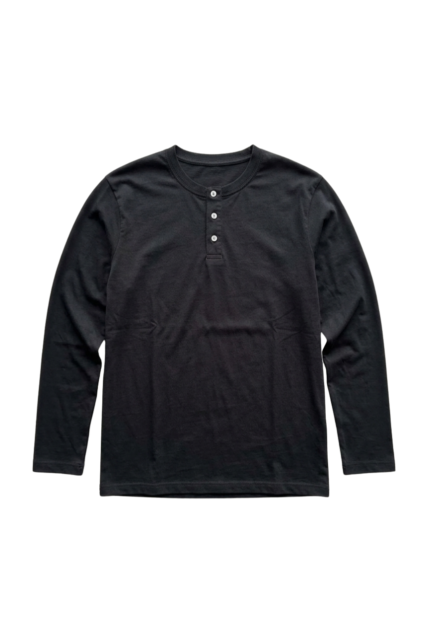 Slim-Fit Cotton Henley Shirt
