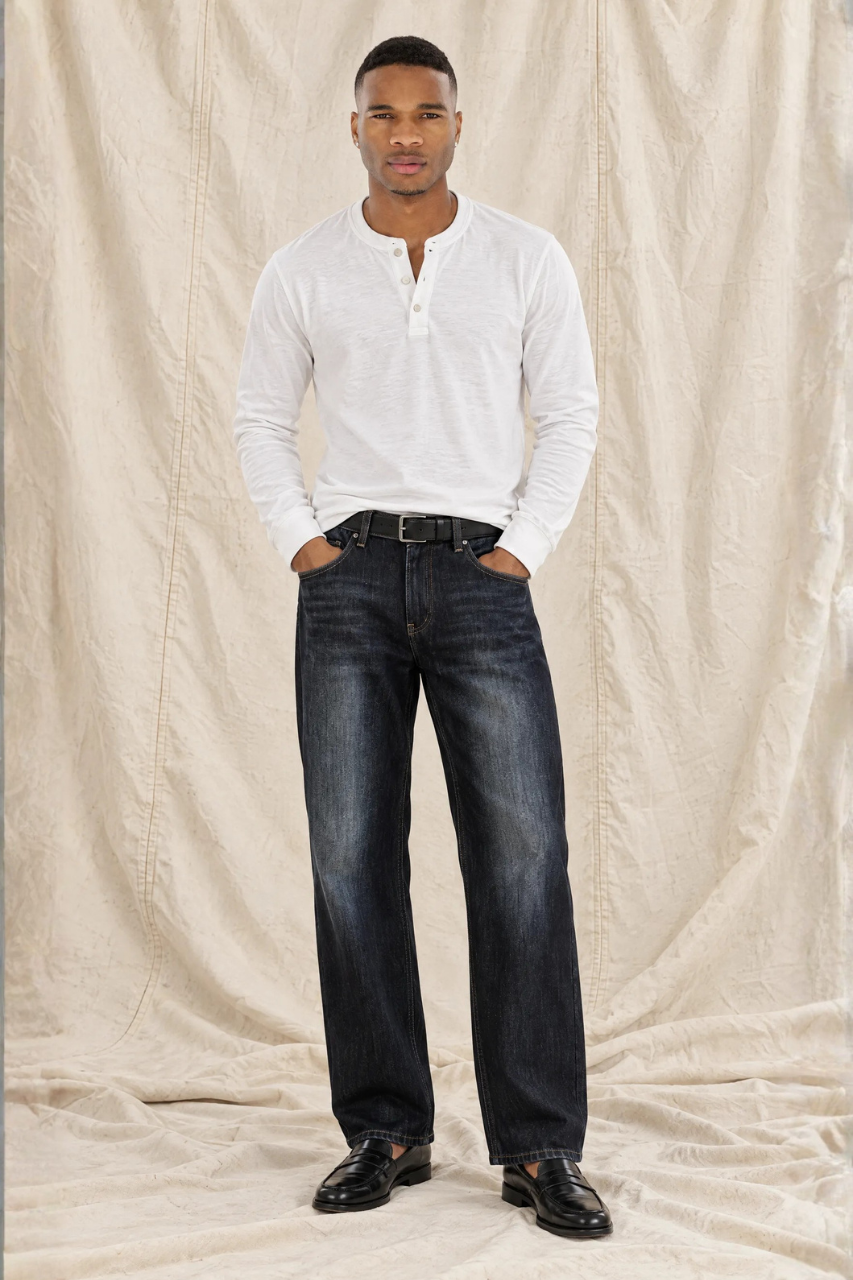 Slim-Fit Cotton Henley Shirt
