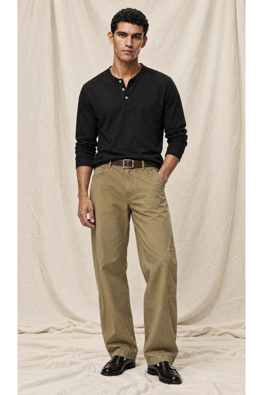Slim-Fit Cotton Henley Shirt