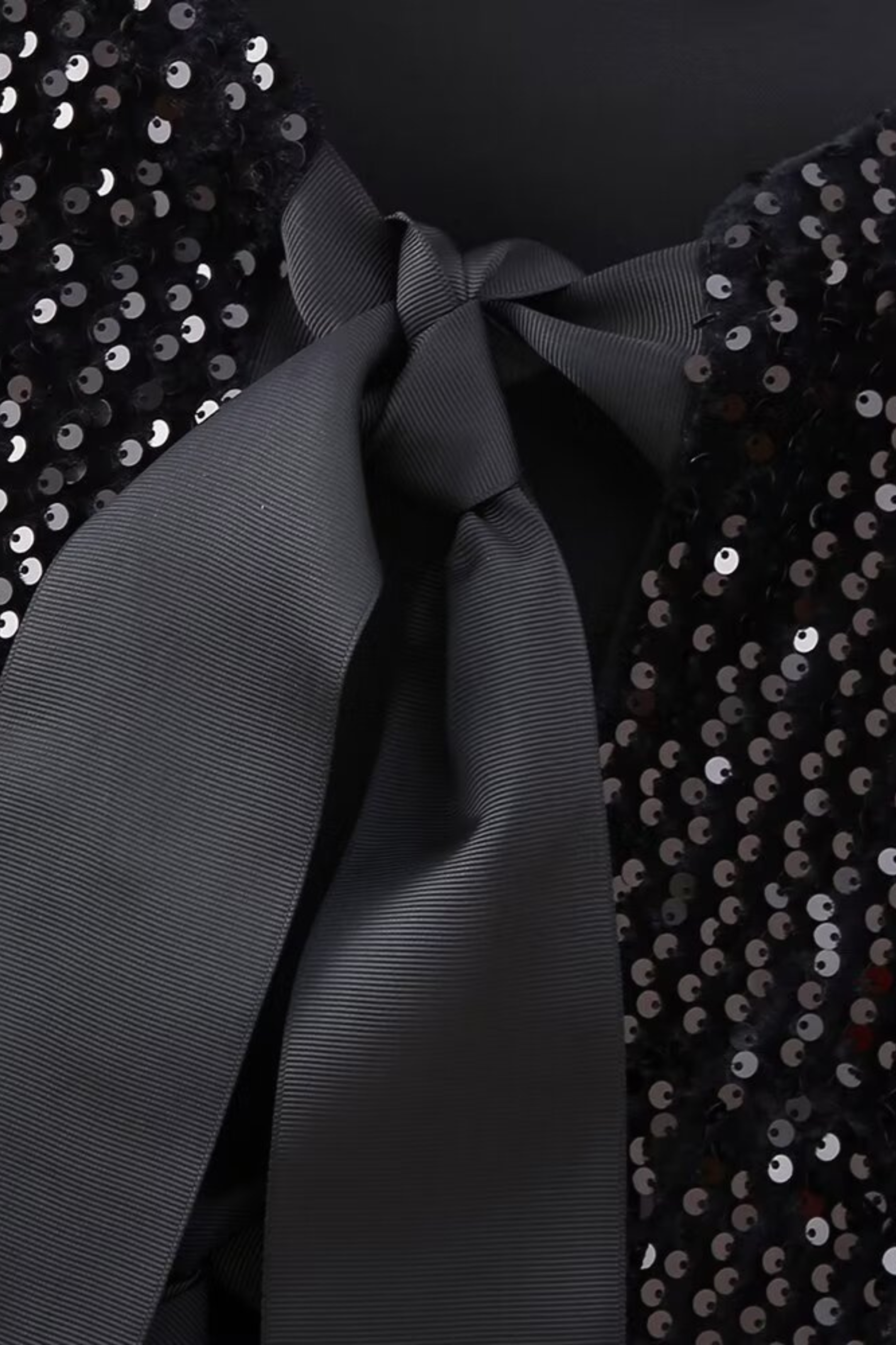 Sequin Bow-Tie Cropped Top