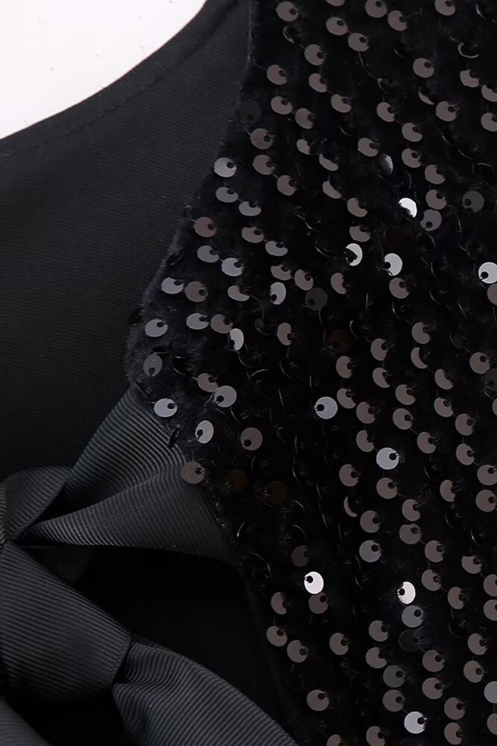 Sequin Bow-Tie Cropped Top