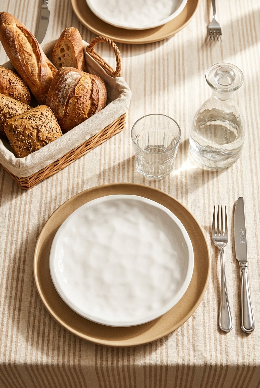 Textured Porcelain Serving Plate