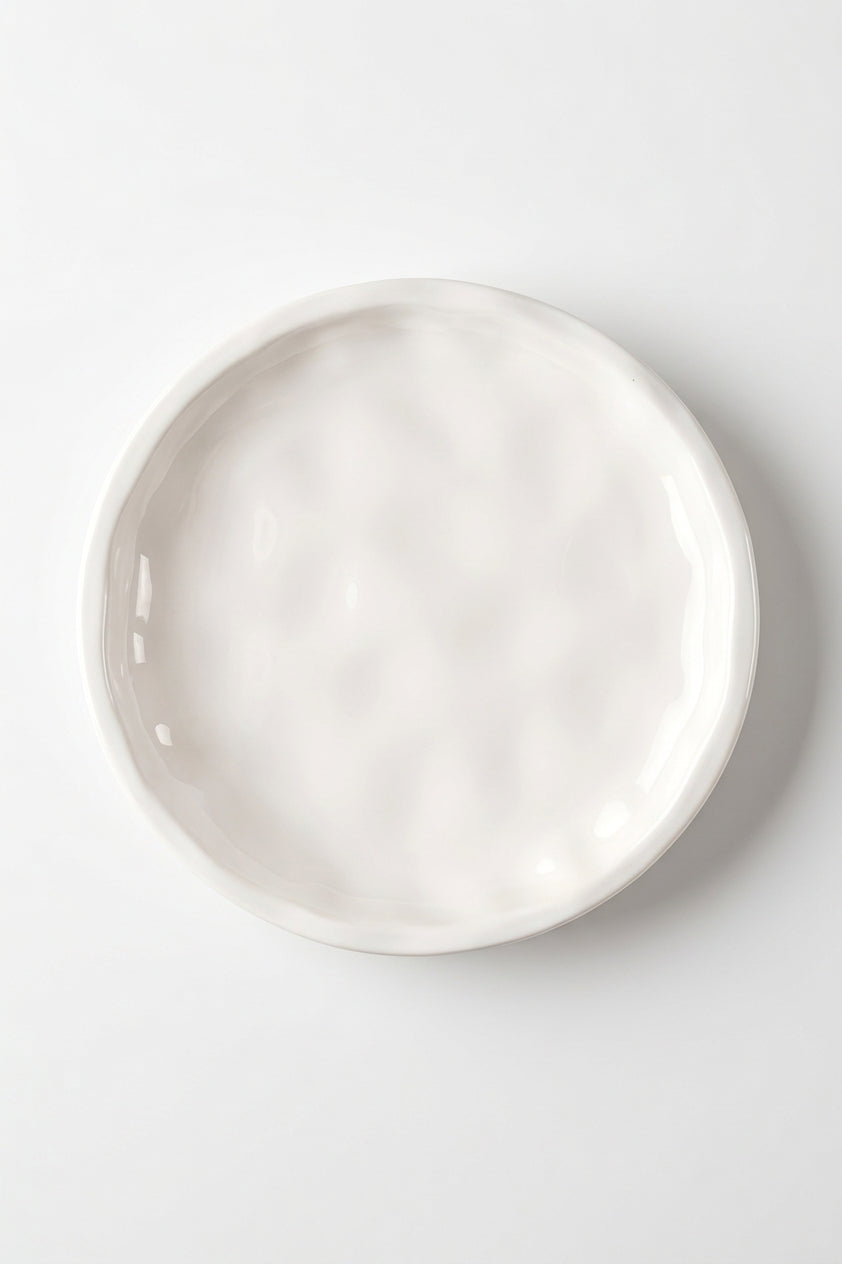 Textured Porcelain Serving Plate