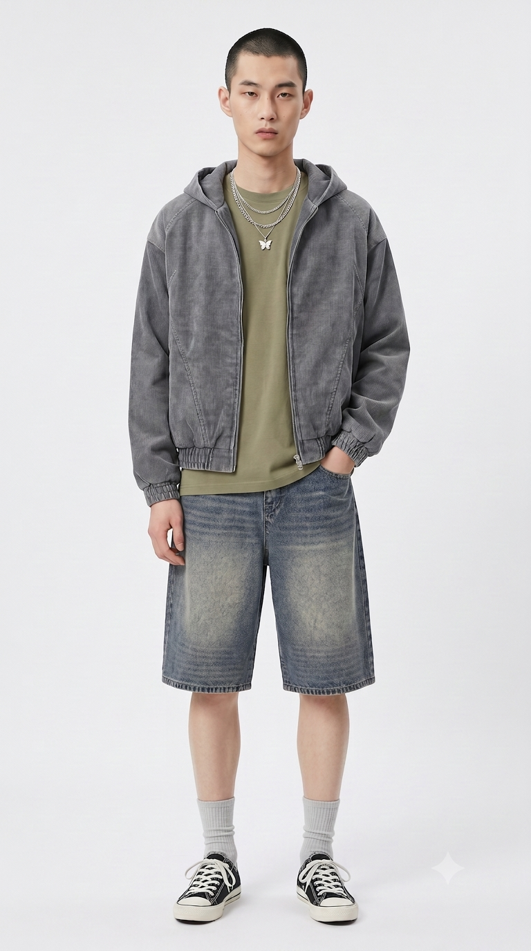 Loose Fit Denim Shorts