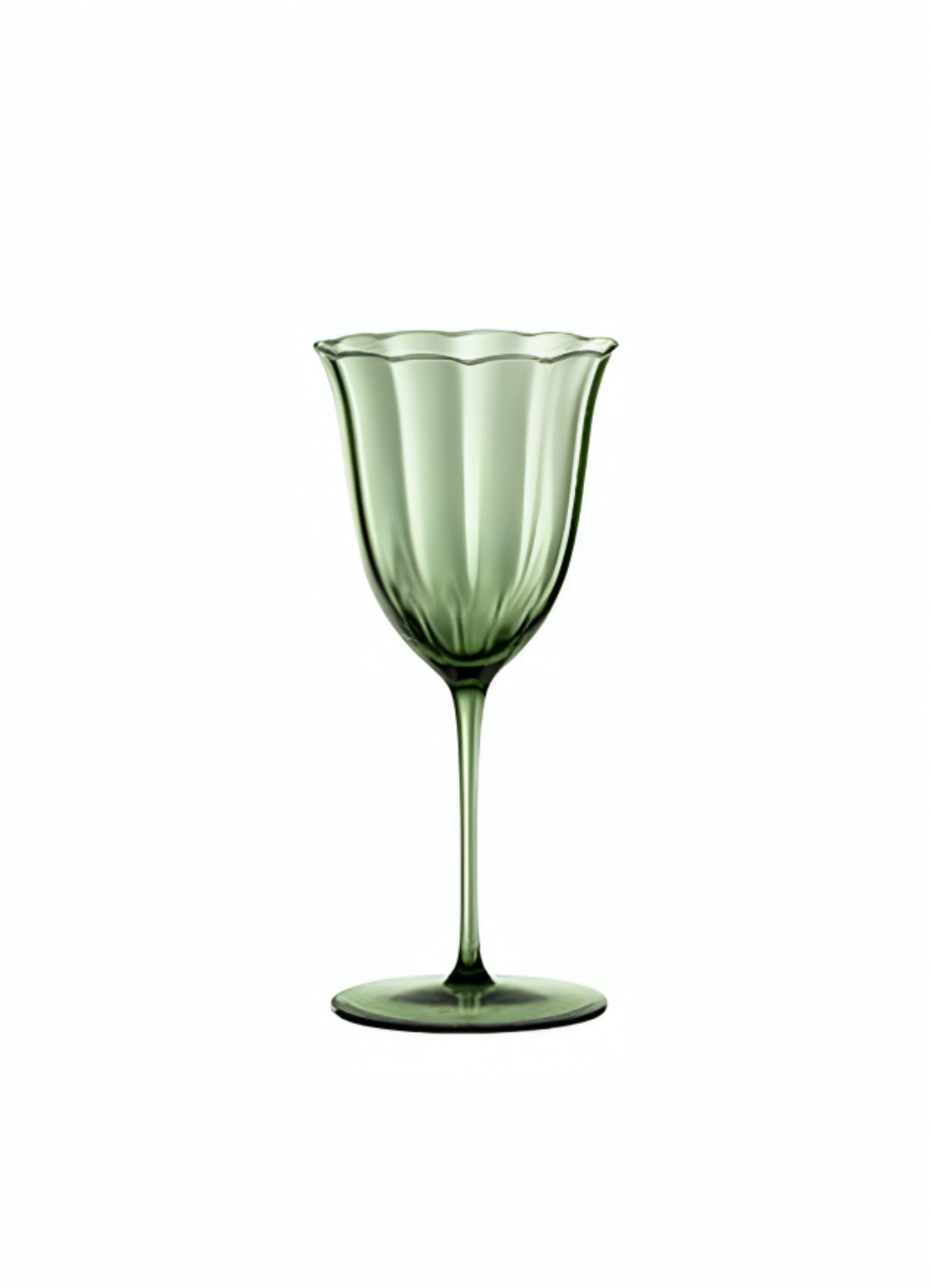 Vintage Green Crystal Cocktail Glass