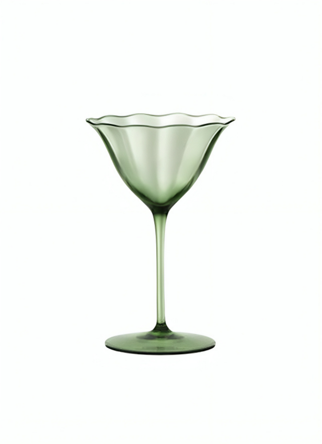 Vintage Green Crystal Cocktail Glass
