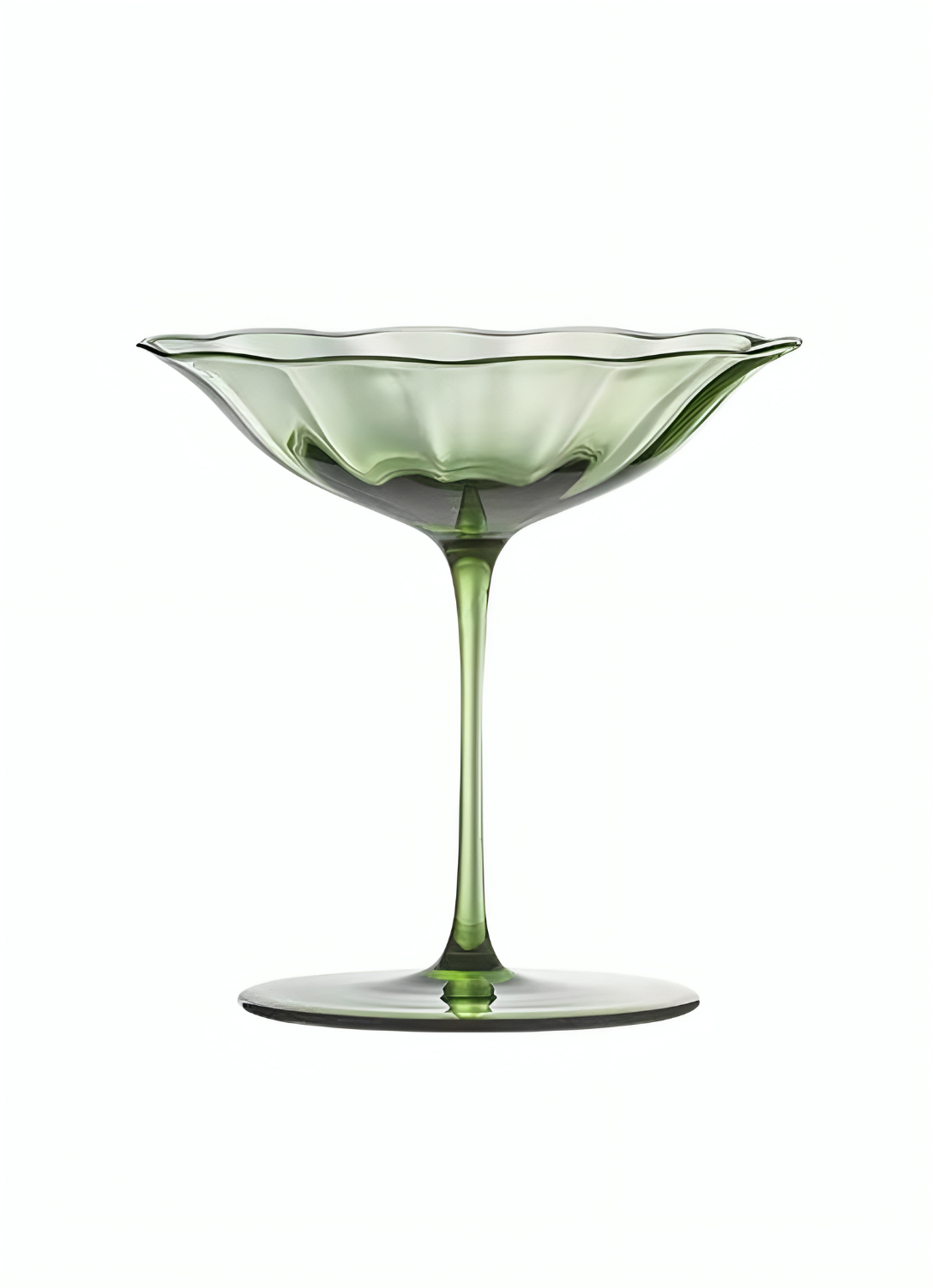 Vintage Green Crystal Cocktail Glass