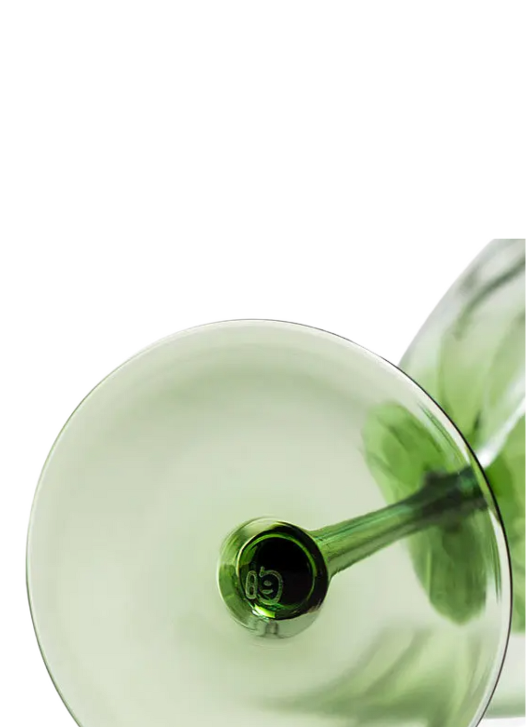 Vintage Green Crystal Cocktail Glass