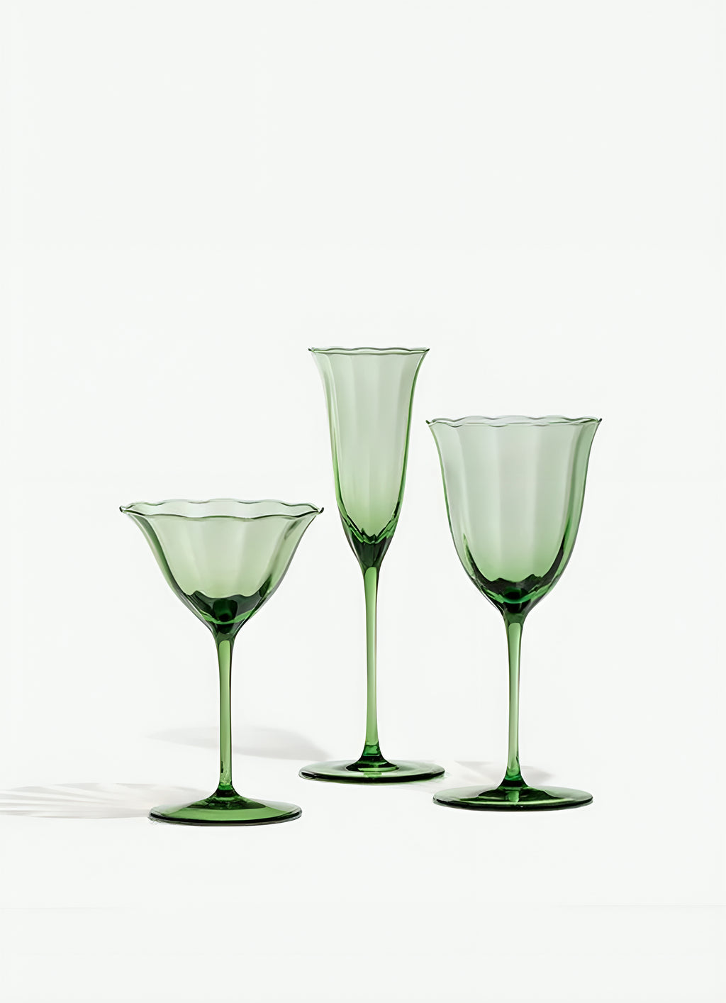 Vintage Green Crystal Cocktail Glass