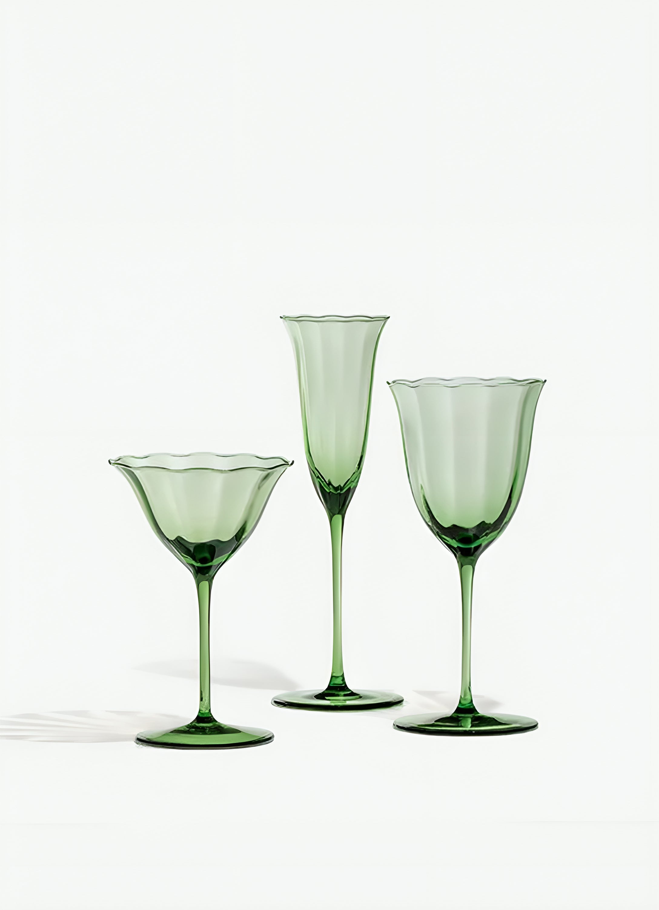 Vintage Green Crystal Cocktail Glass