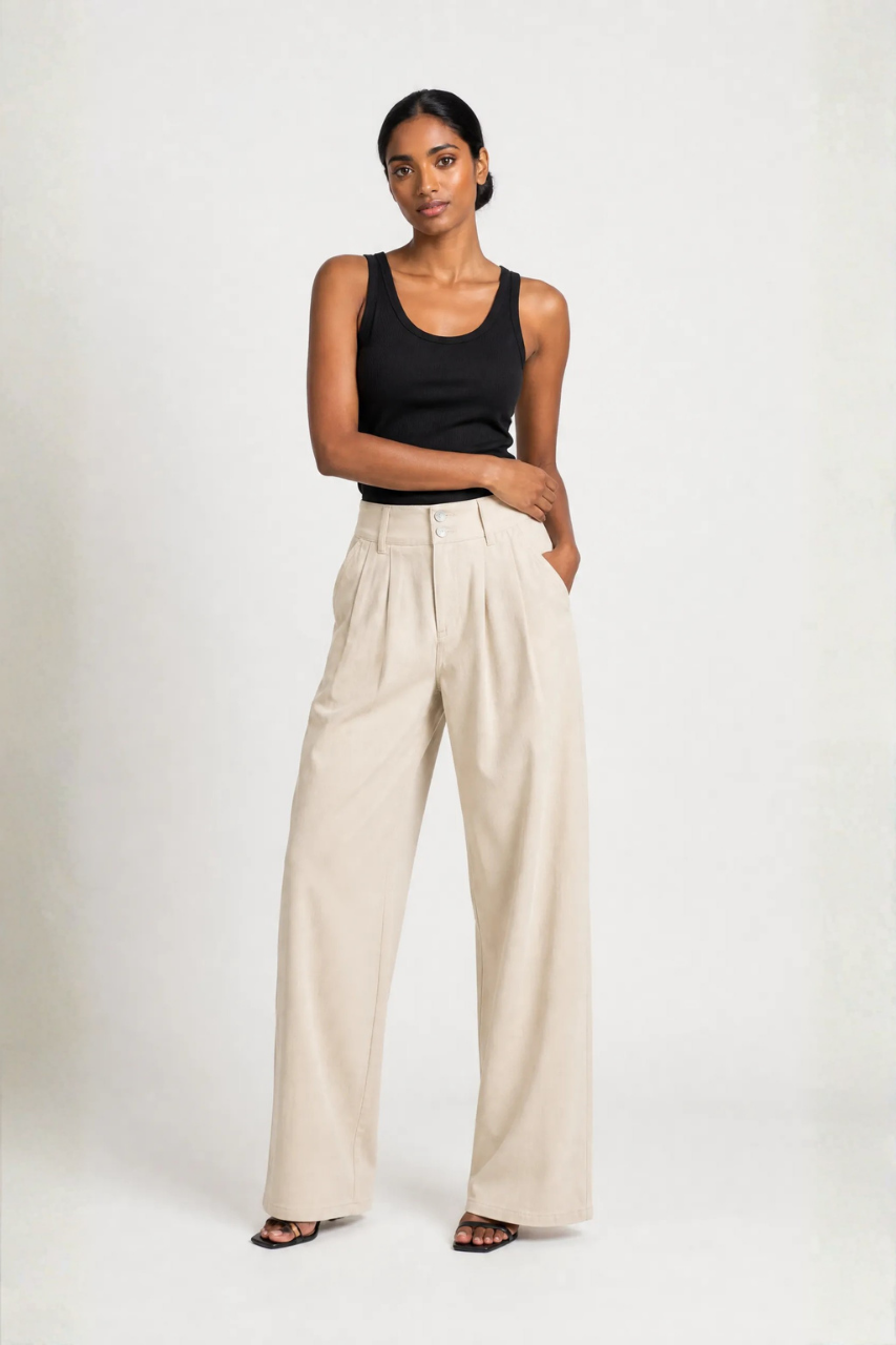 Wide Leg Creased Pants