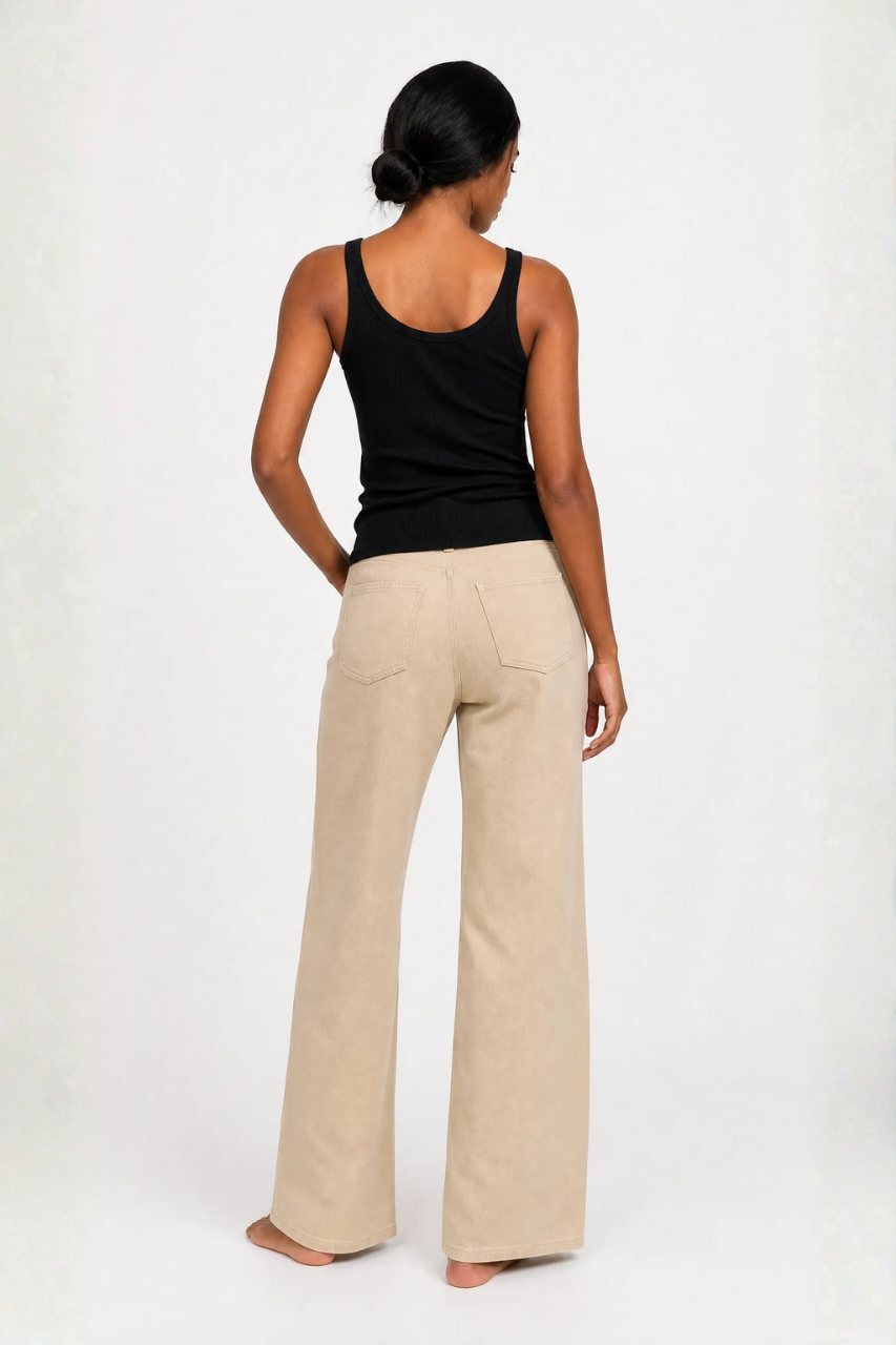 Wide Leg Creased Pants