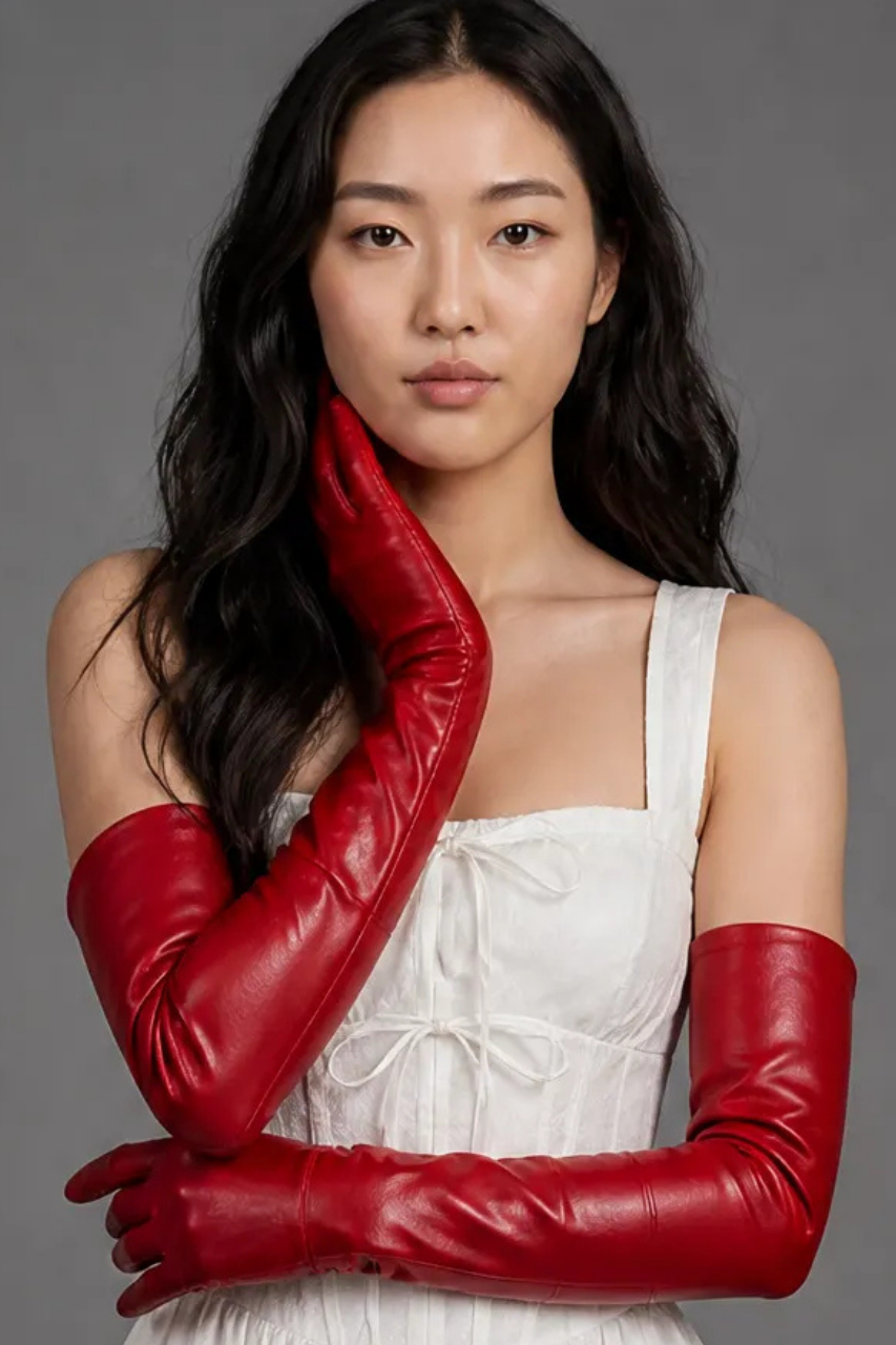 Long Leather Gloves