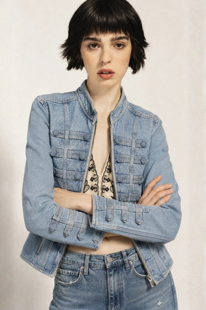 Fitted Button Denim Jacket