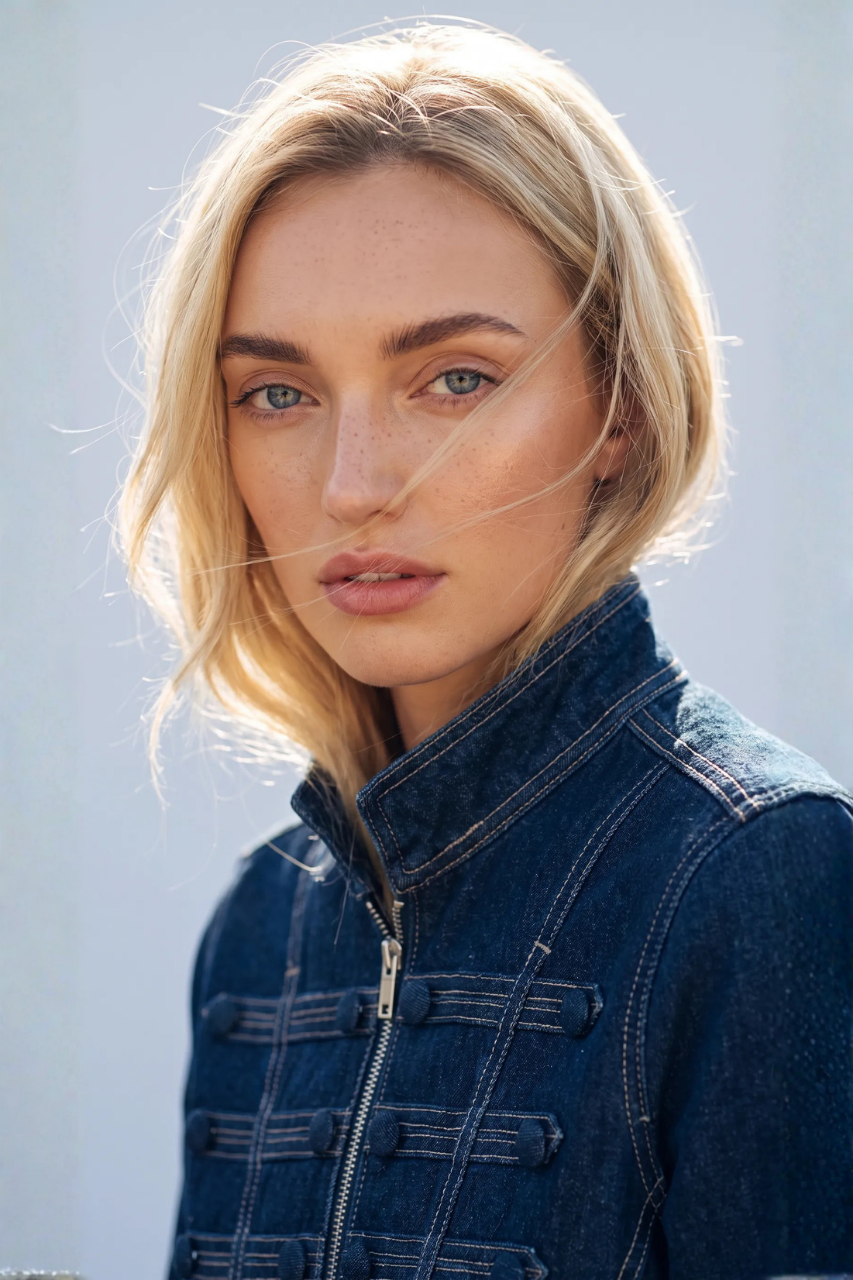 Fitted Button Denim Jacket
