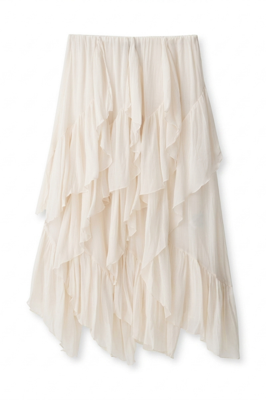 Ruffled Long Skirt