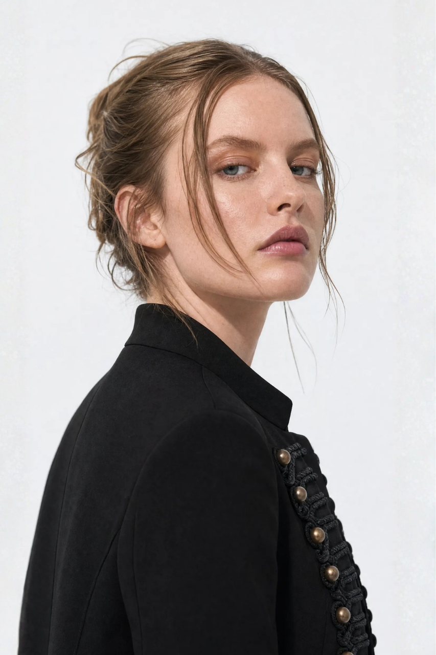 Tailored Padded Shoulder Blazer