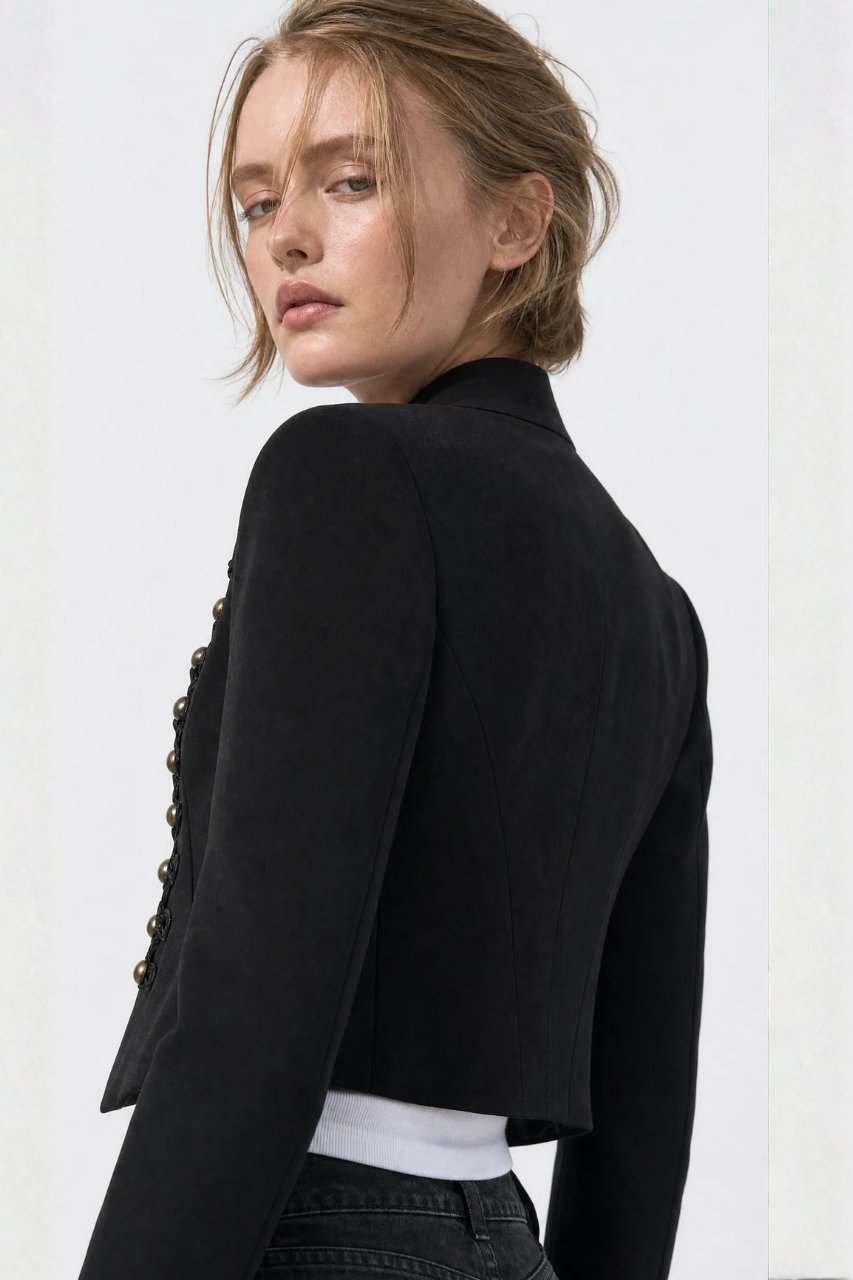 Tailored Padded Shoulder Blazer