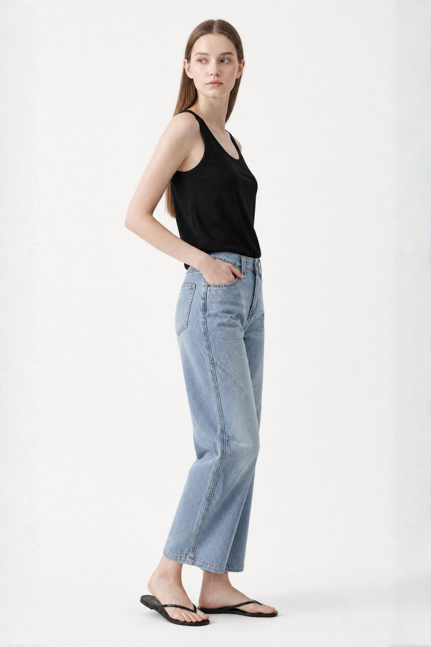 Straight Leg Ankle Jeans