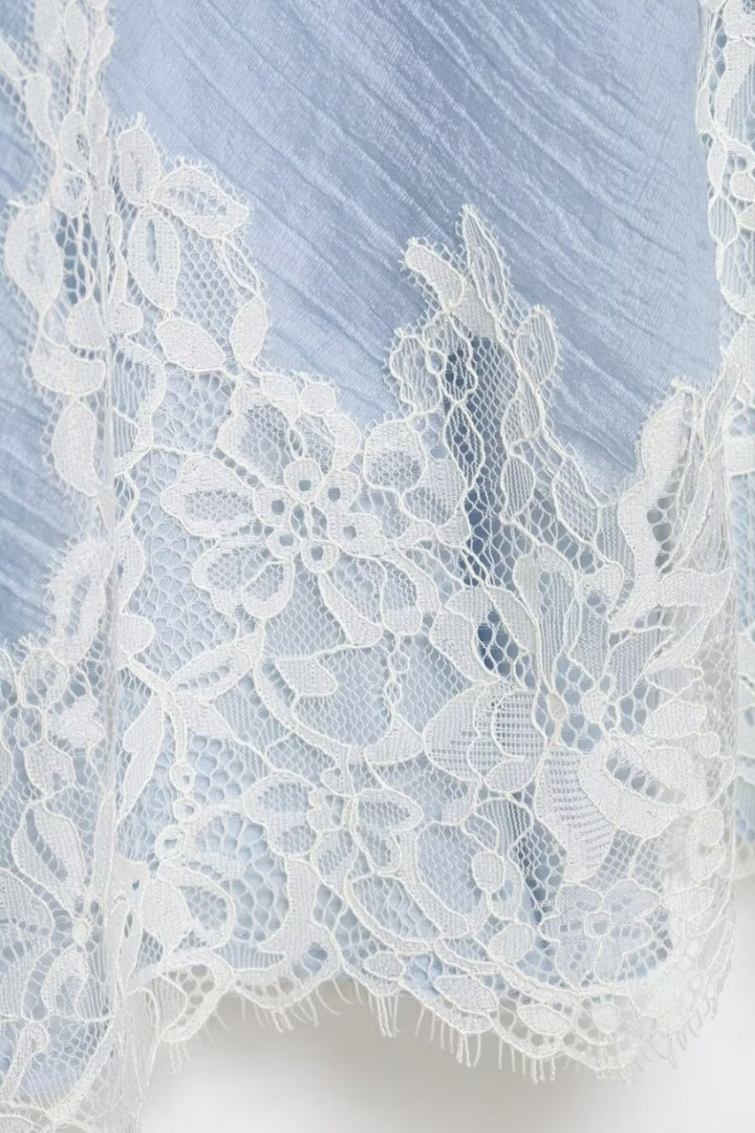 Lace Trimmed Midi Skirt