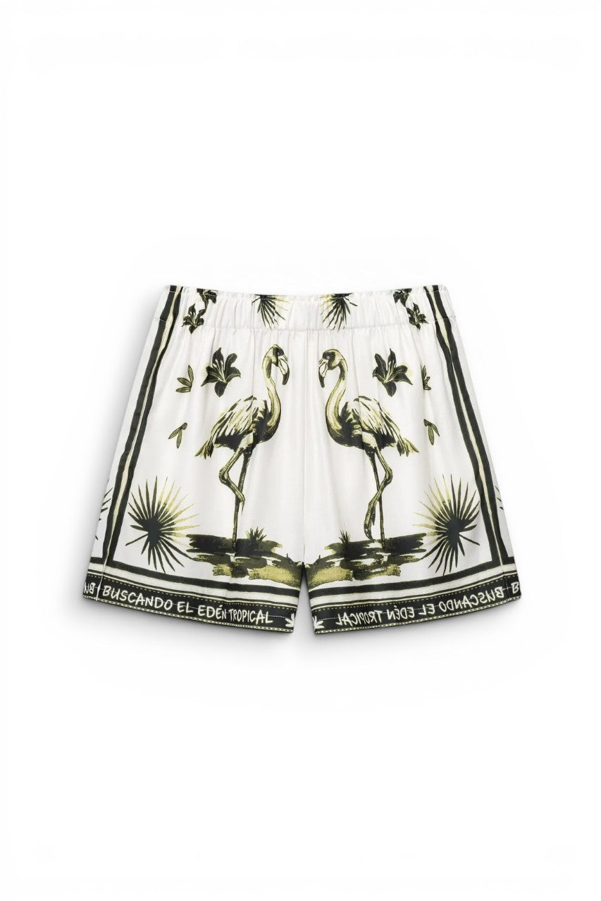Flamingo Patterned Shorts