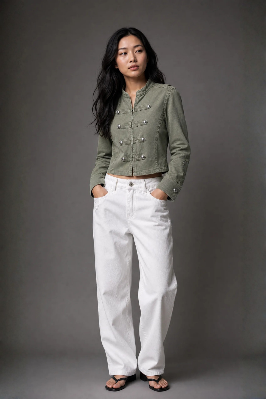 Trim Military Jacket