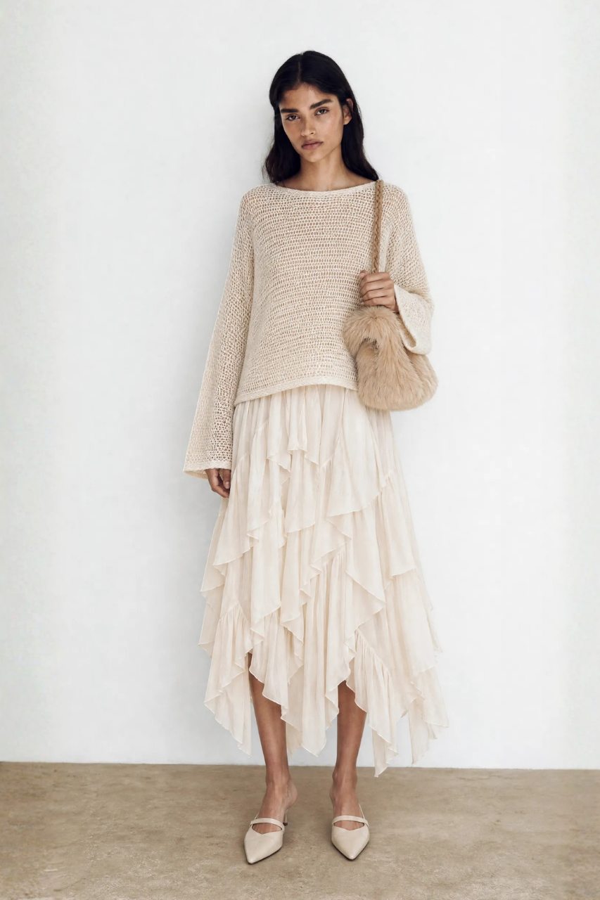 Loose Fit Knit Pullover Sweater