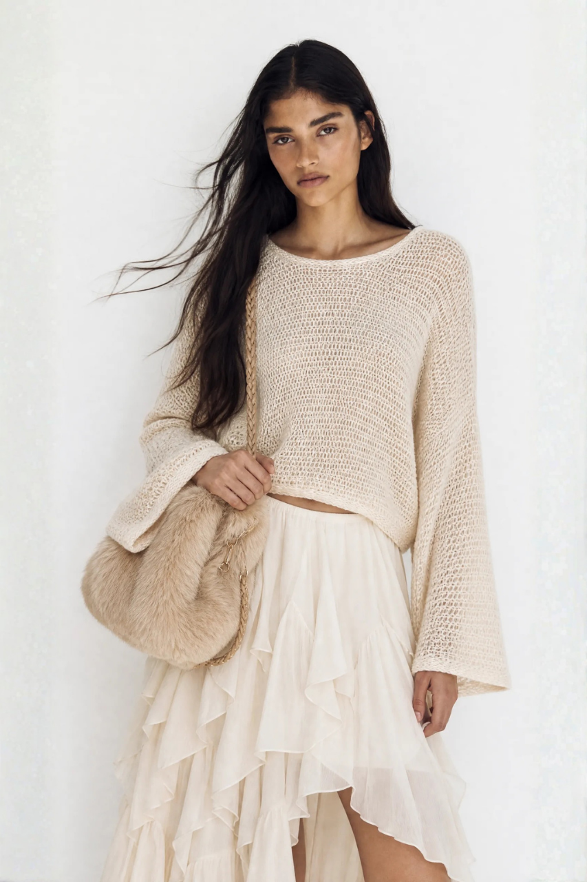 Loose Fit Knit Pullover Sweater