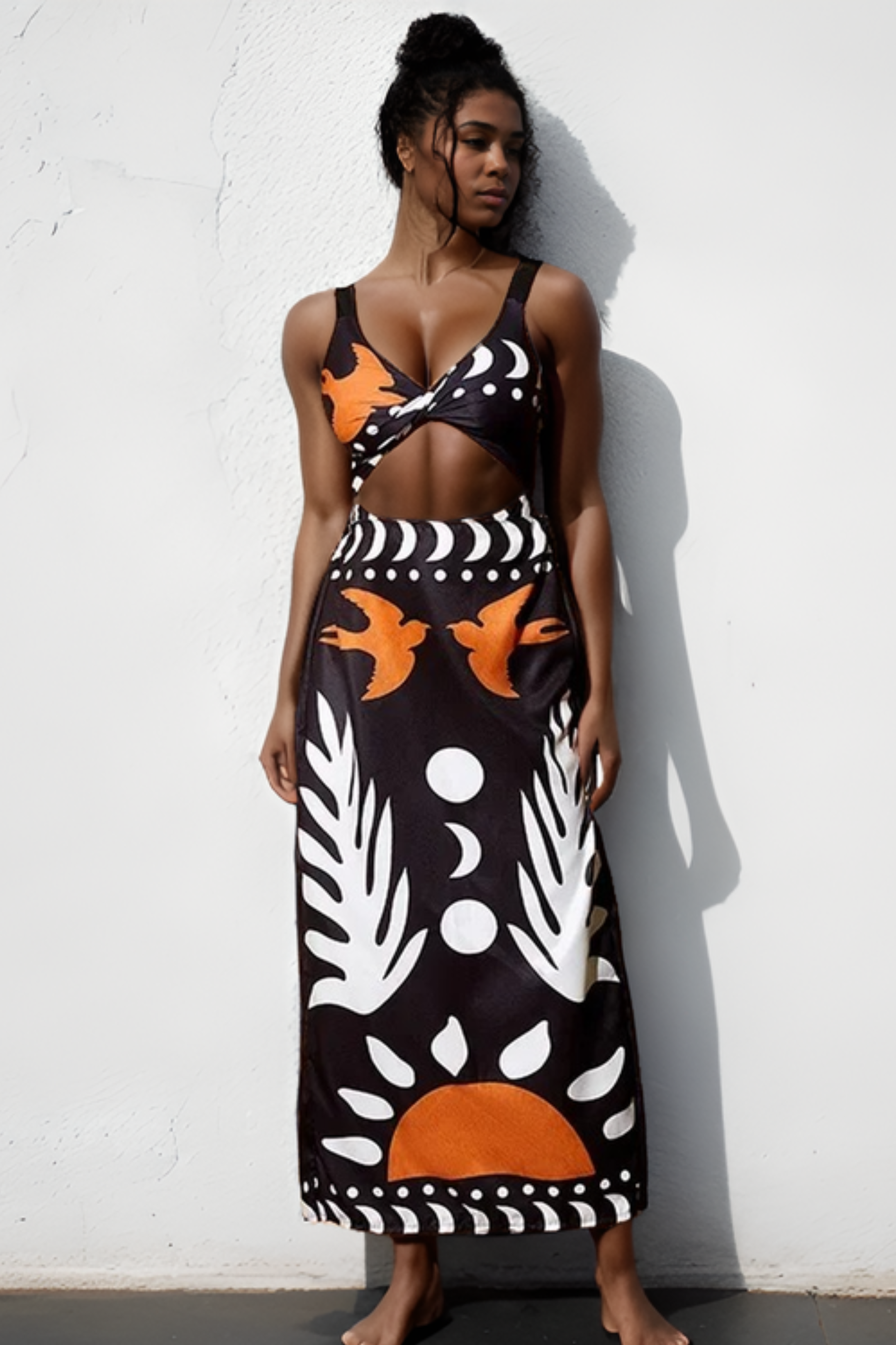 Retro Cut Out Two Piece Set