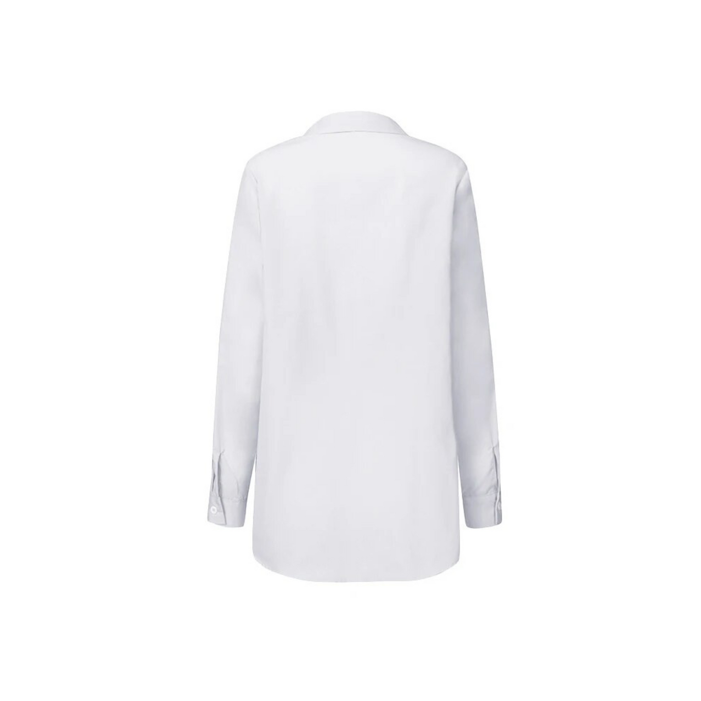 Long-sleeved Coller Shirt with a Tied Front