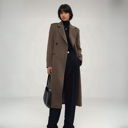 Single Breast Long Trench Vintage Coat