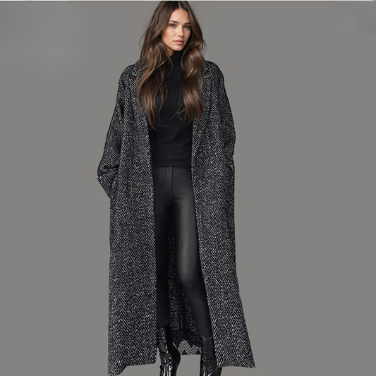 Oversized Tweed Wool Coat