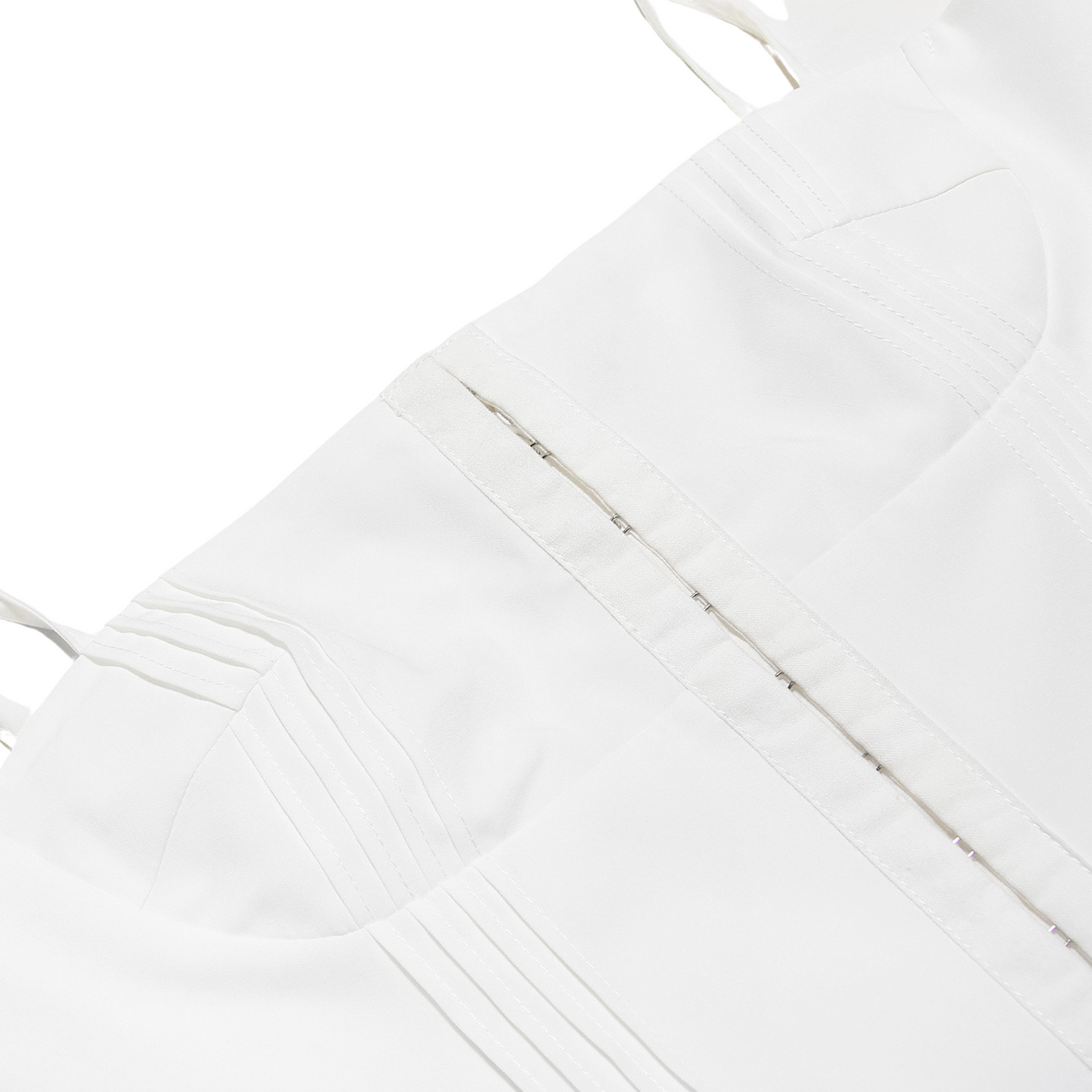 White Lace Trim Corset Short Dress