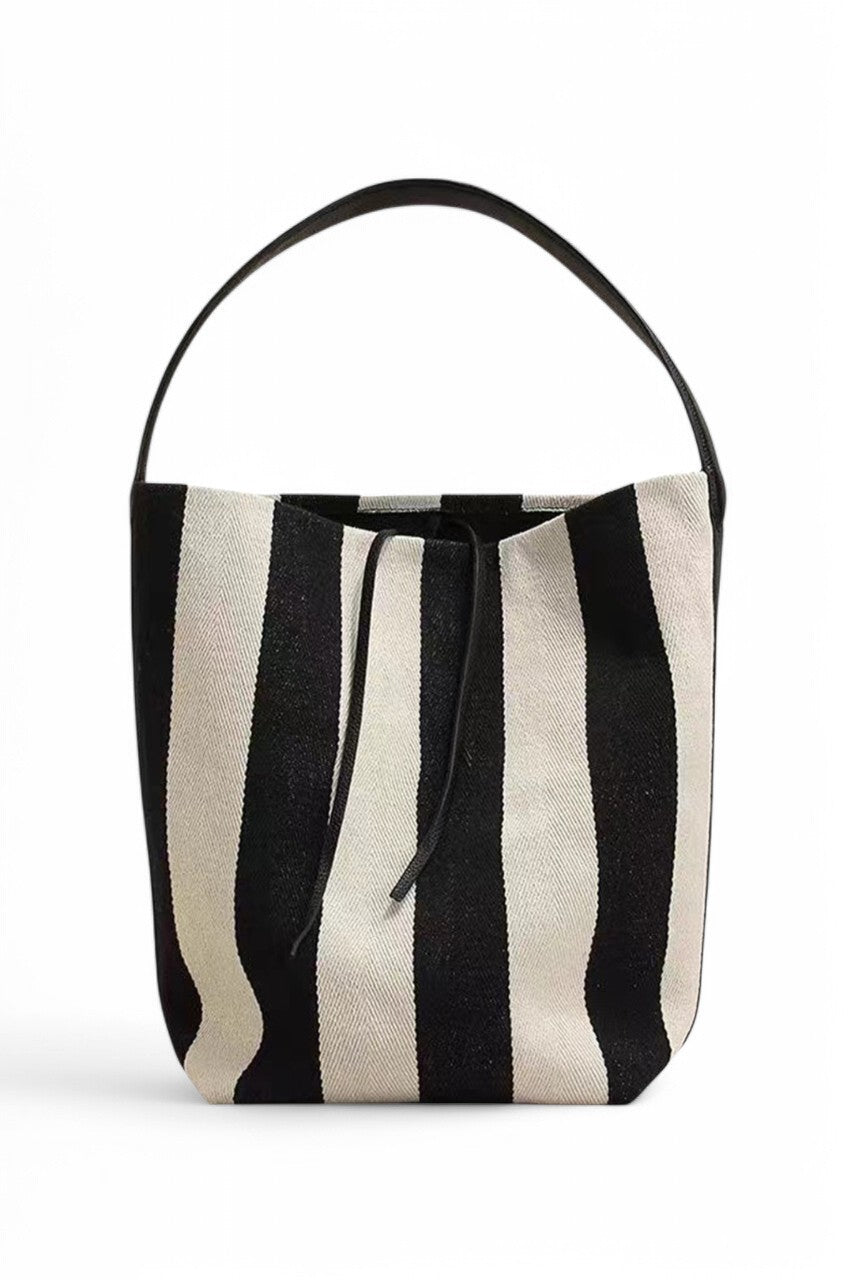 Black & White Striped Tote Bag
