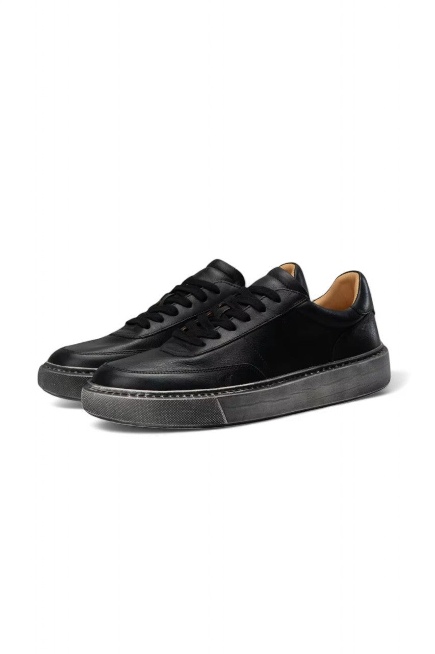 Hand-Brushed Leather Sneakers