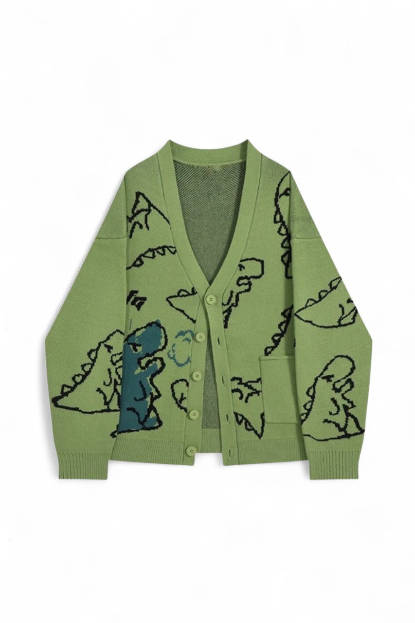 Dino Oversized V-Neck Cardigan