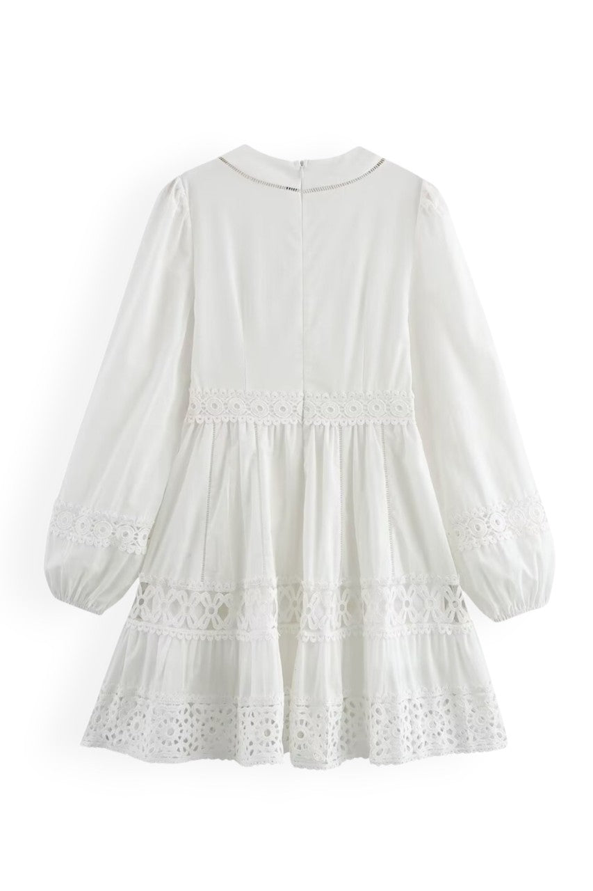 Lace Patchwork V-Neck Dress
