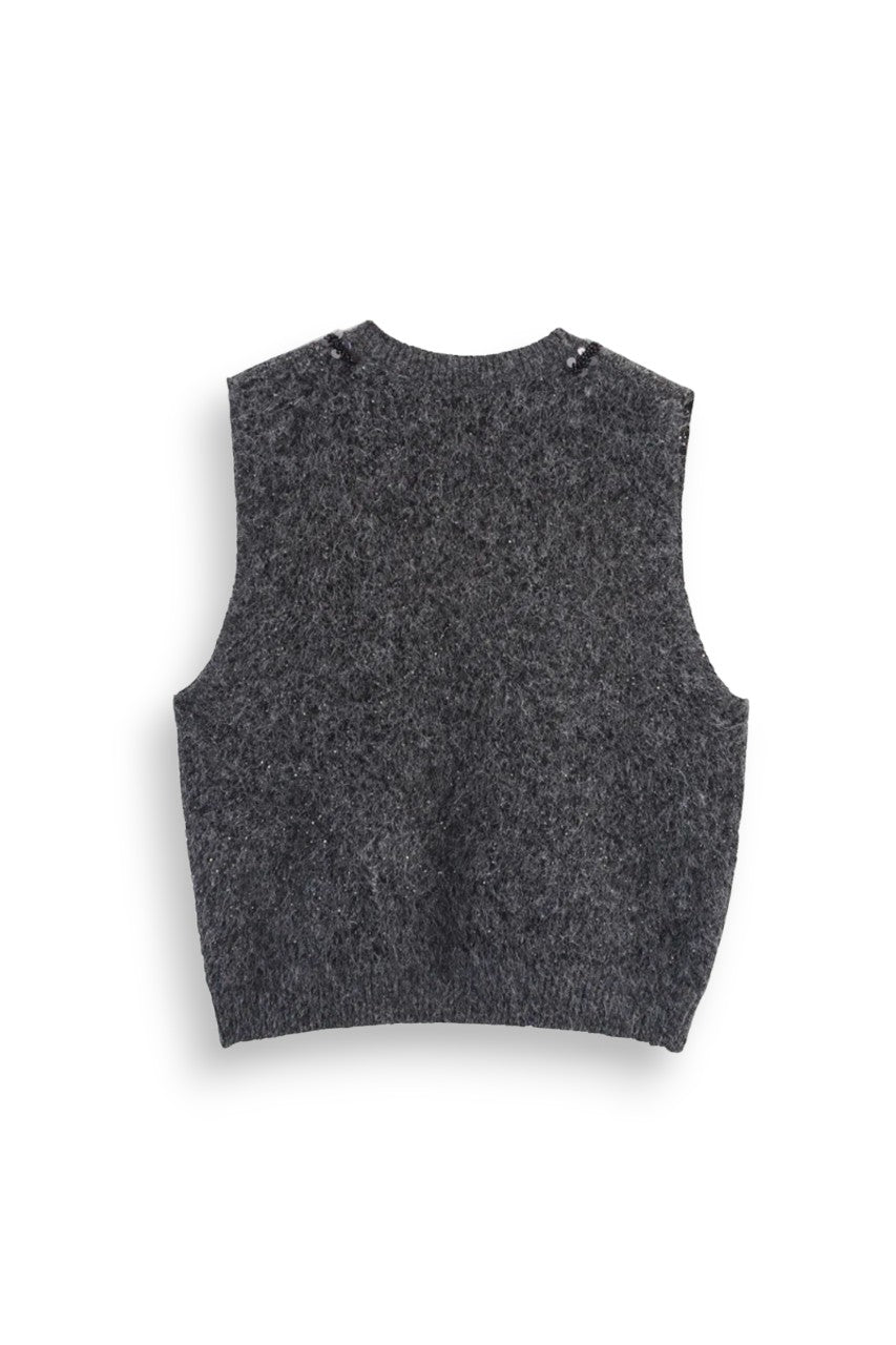 Rhinestone Embellished Vest