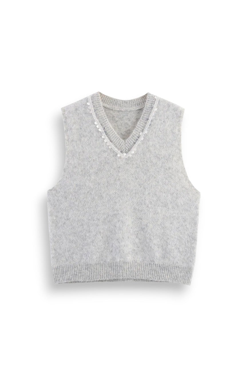 Rhinestone Embellished Vest